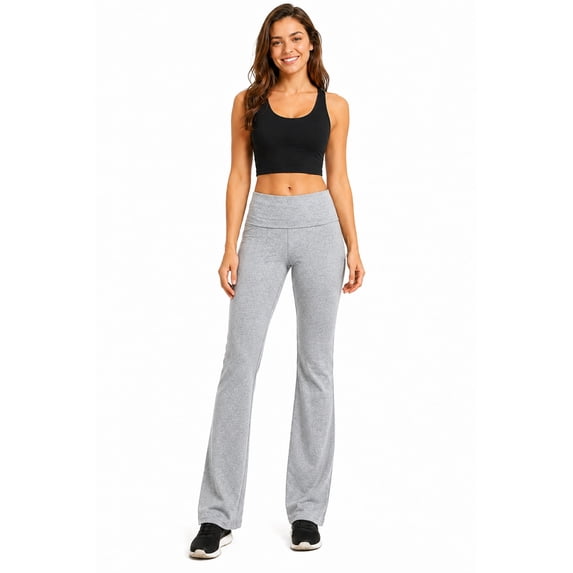 Women's Boot Cut Flare Yoga Pants Wide Waistband Comfortable Stretch Cotton