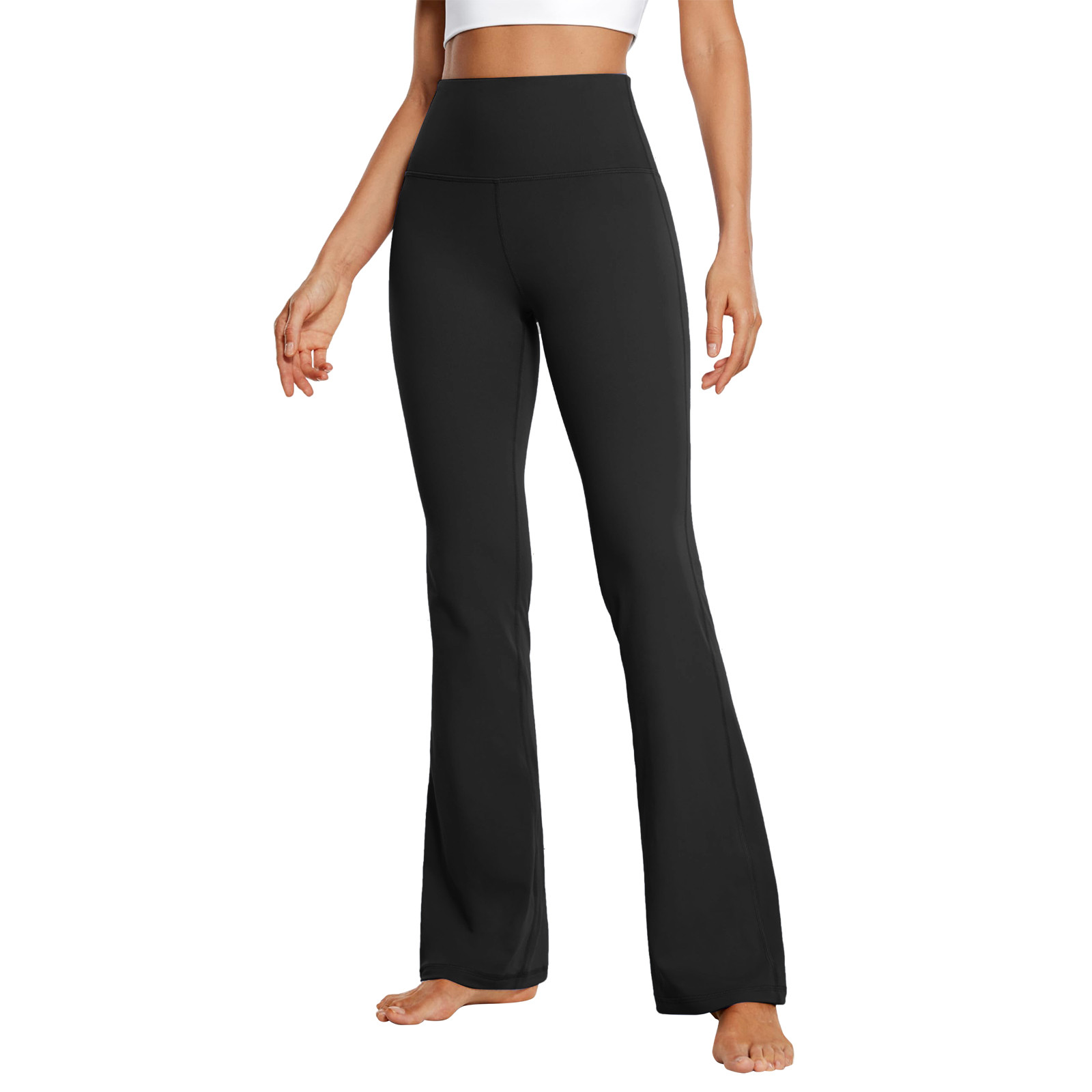 Pantaloni Da Yoga Bootcut Donna A Vita Alta Con Tasche - Puutiin Yoga - Nero, Taglia M