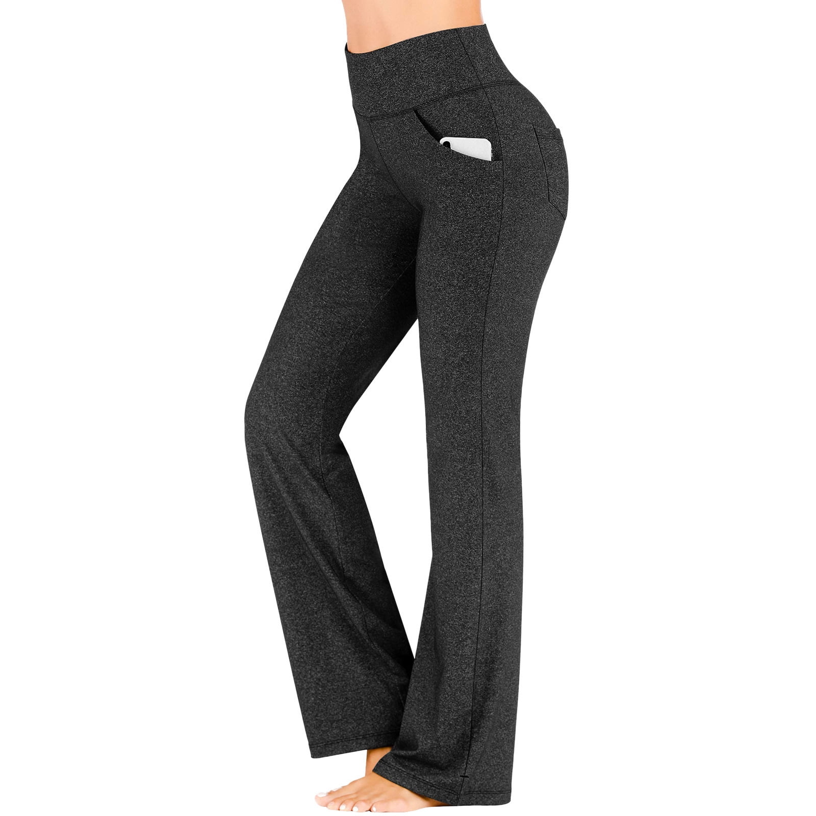 Women's Bootcut Yoga Pants Long Bootleg High-Waisted Flare Pants with ...