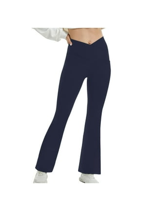 EHQJNJ Yoga Pants with Pockets Flare Trousers Wide Leg High Waist