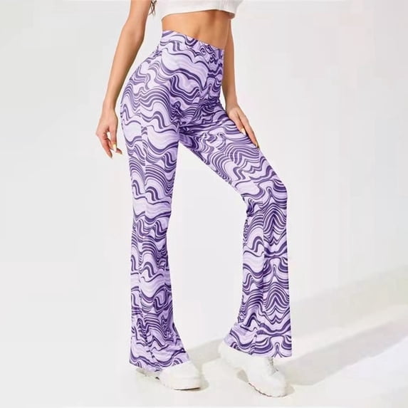 Women's Bootcut Yoga Pants Workout Flare Yoga Leggings Sunflower Print Wide Leg Pants Lounge Bell Bottom Dress Pants