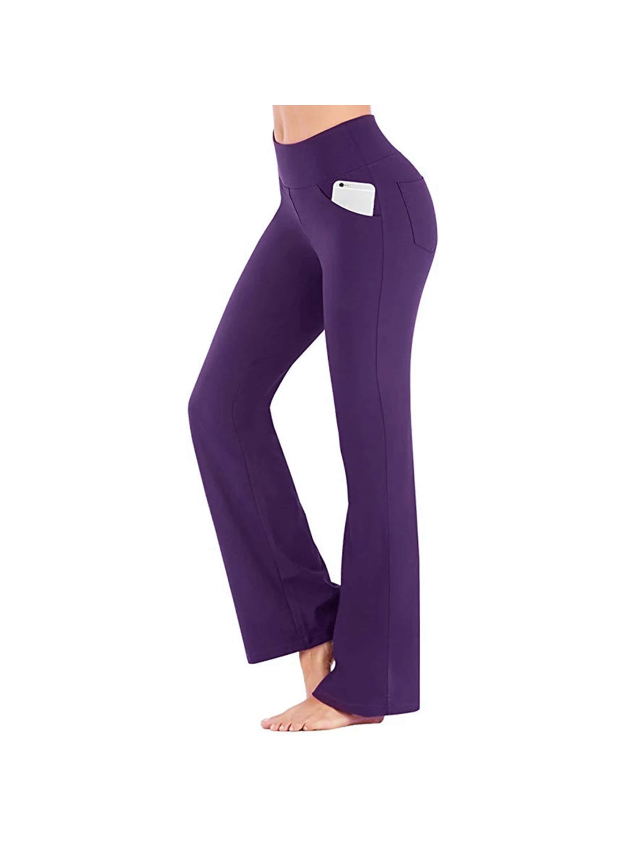 Women's Bootcut Yoga Pants with Pockets Moisture-Wicking High Waist ...