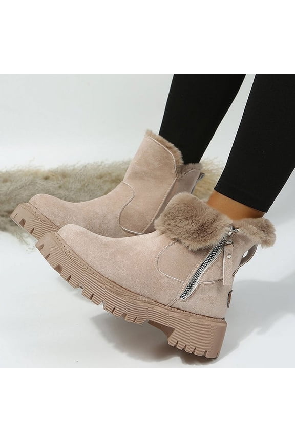 Women's Booties | Chunky Platform Sole with Side Zipper | Lightweight Ankle Boots