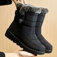 thumbnail image 1 of Women's Boots 2024 Trend Winter Shoes for Woman Winter Boots Ankle Low Heels Botas Mujer Waterproof Snow Boots with Fur Shoes (Black,37), 1 of 6