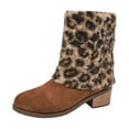 thumbnail image 1 of Women's Boots Autumn/Winter Warm Leopard Print Boots with Thickened Leg Covers for Cozy Comfort and Style, 1 of 9