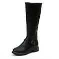thumbnail image 1 of Women's Boots, Classic Tall Boots with Functional back Zipper and Outside Decorative, Low Heel, 1 of 6