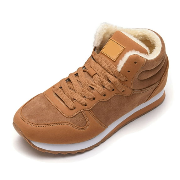 Xiaoxatg Women's Boots Comfortable Lace Up Mid Tube Boot Shoes for Winter Weather 8.5 Yellow