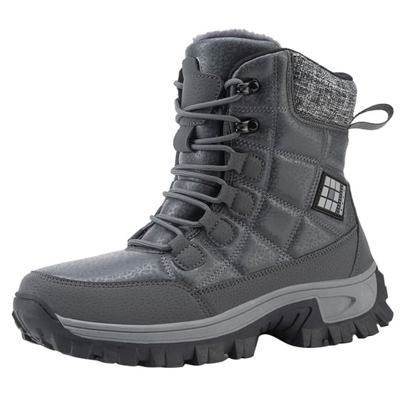 Xiaoxatg Women's Boots Couple Boots Winter Boots Padded Thickened Warm Shoes for Outdoor Comfort and Style 9 Grey