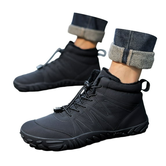 Xiaoxatg Women's Boots Couples Winter Lace Up Boots Warm Comfortable Footwear Ideal for Men and Women 8.5 Black