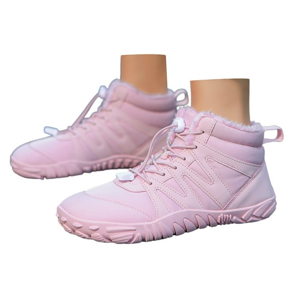 Xiaoxatg Women's Boots Couples Winter Lace Up Boots Warm Comfortable Footwear Ideal for Men and Women 7 Pink