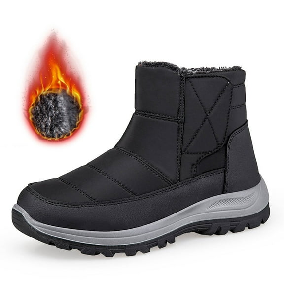 Xiaoxatg Women's Boots Couples Winter Warm Comfortable On Mid Top Boots for Men and Women 10.5 Black