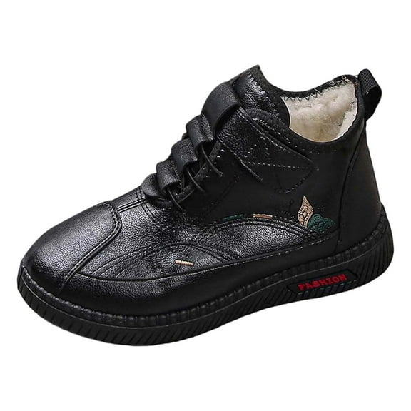 Women's Boots Lined Casual Flat Soft Mid Life Walking Shoes for Fall and Winter