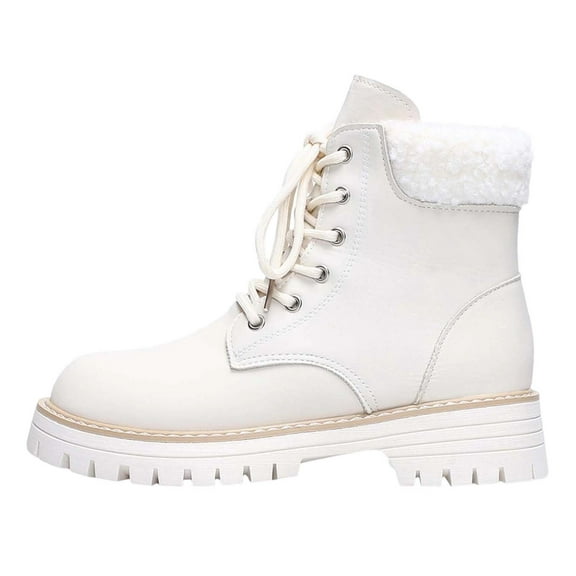 Women's Boots Lined Heel Short Boots for Fall and Winter Versatile Mid Calf Footwear