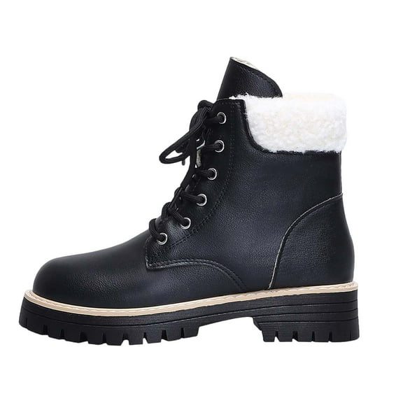 Women's Boots Lined Heel Short Boots for Fall and Winter Versatile Mid Calf Footwear