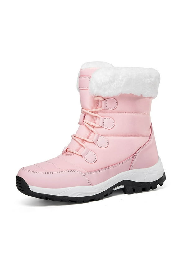 Women's Boots Stylish Winter Lined Thick Warm Comfortable Non- Footwear for Cold Weather 8.5 Pink