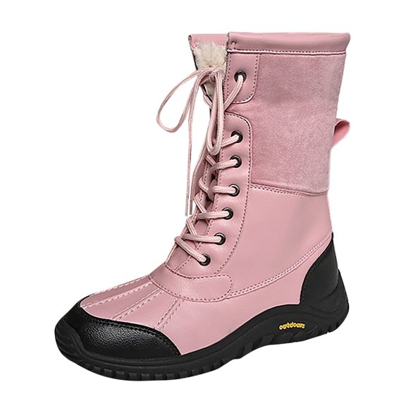 Xiaoxatg Women's Boots Stylish and Comfortable Long Knee High Boots for Women for Winter Adventure 7 Pink