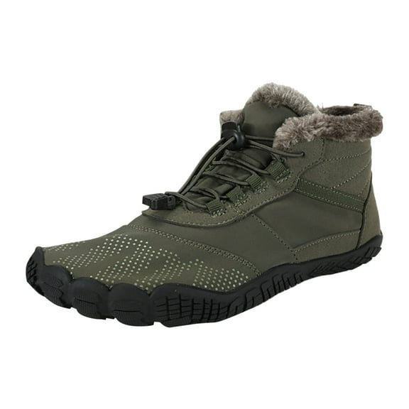 Xiaoxatg Women's Boots Thick Warm Outdoor Shoes for Sports Hiking and Cycling with Five Toe Design Non- Features 7.5 Army Green