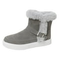 thumbnail image 1 of Xiaoxatg Women's Boots Warm Thickened Non- Fashion Suede Buckle Side Zipper Winter Footwear for Autumn 9 Grey, 1 of 9