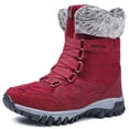 thumbnail image 1 of Xiaoxatg Women's Boots Winter Fashion Thickening Warm Lace Up Solid Color Comfortable Non Footwear for Outdoor Activities 9.5 Red, 1 of 9
