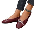 thumbnail image 1 of Women's Bow Accent Square Toe Flats Comfortable Low Profile Dress Shoes with Flexible Walking Sole and Easy Everyday Style Office Work Shoes Ballet Style Footwear Commuter Shoes Dress Flats, 1 of 9