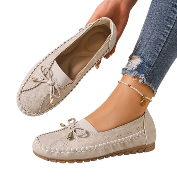 Women’s Bow Ballet Flats, Casual Slip-On Dress Shoes for Everyday Wear