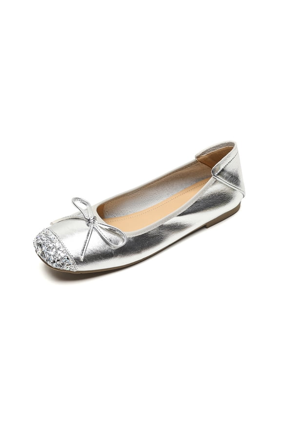 Women's Bow Ballet Flats, Soft Sole Slip-On Low Profile Shoes