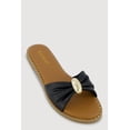 thumbnail image 1 of Women's Bow Band Metallic Detail Slide Sandals, 1 of 3