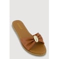 thumbnail image 1 of Women's Bow Band Metallic Detail Slide Sandals, 1 of 3