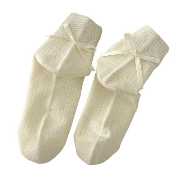 Women's Bow Crew Socks Soft Breathable Dress Socks for Girls and Ladies Size:One Size