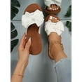 thumbnail image 1 of Women‘s Bow Decor Single Band Slide Vacation Flat Sandals, 1 of 7