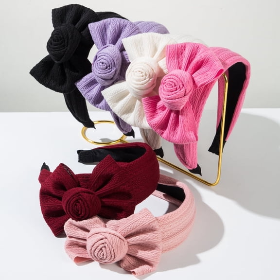 Women's Bow Headband - Cute Knotted Wide Solid Color Solid Color Solid Color Solid Color Hair Accessory