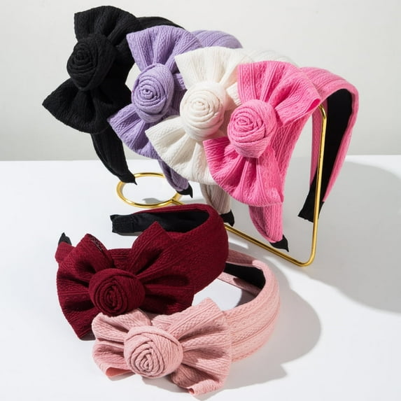 Women's Bow Headband - Cute Knotted Wide Solid Color Solid Color Solid Color Solid Color Hair Accessory