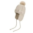 thumbnail image 1 of Women's Bow Knit Hat Winter Beanie Hat Skiing Caps with Warm Ear Flap and Pom Pom Khaki, 1 of 9