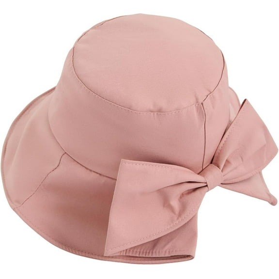 Women's Bow Knot Wide Brim Bucket Hats Summer Outdoor Sun Hat