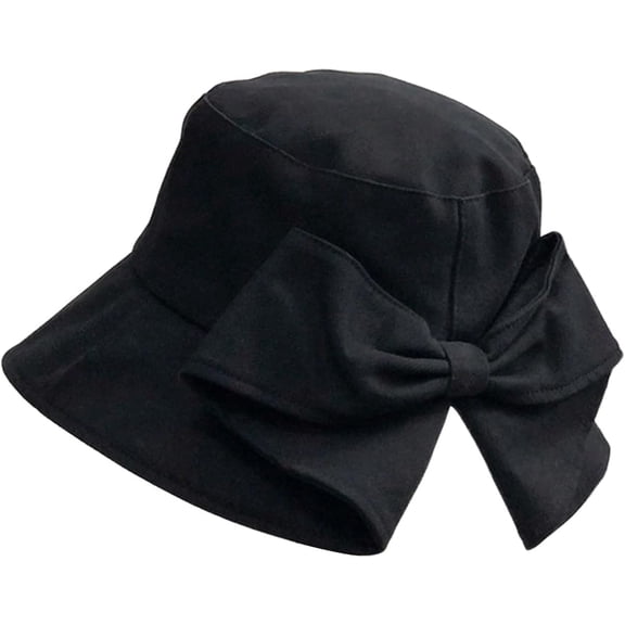 Women's Bow Knot Wide Brim Bucket Hats Summer Outdoor Sun Hat