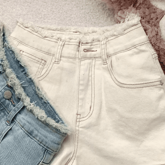 Women's Bow Lace Shorts Jeans Y2K Harajuku High Street Cute 2000s Style Retro 90s Wide Leg Jeans Shorts Pants 2025 Clothing New