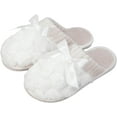 thumbnail image 1 of Women's Bow Memory Foam Slippers Warm Slip On Faux Fur House Slippers, 1 of 5