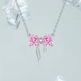 thumbnail image 1 of Women's Bow Zircon Necklace S925 Sterling Silver Clavicle Chain, 1 of 2