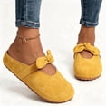 thumbnail image 1 of Women's Bowknot Faux Suede Mule Clogs, Slip-On Closed-Toe Casual Comfort Slides, 1 of 4