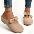 thumbnail image 1 of Women's Bowknot Faux Suede Mule Clogs, Slip-On Closed-Toe Casual Comfort Slides, 1 of 5