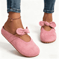 thumbnail image 1 of Women's Bowknot Faux Suede Mule Clogs, Slip-On Closed-Toe Casual Comfort Slides, 1 of 5