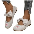 thumbnail image 1 of Women's Bowknot Mary Jane Ballet Flats Vintage Flower Embroidered Beach Casual Bow Low Heel Walking Shoes, 1 of 7
