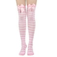 thumbnail image 1 of Women's Bowknot Over-the-Knee Stockings, Stretchy Long Socks with Decorative Bow, Fashionable Thigh High Socks, Pink, 1 of 4