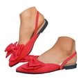 thumbnail image 1 of Women's Bowknot Pointed Toe Slingback Flats Shoes Comfortable Slip On Walking Flat Low Heel Dress Shoes Red Size 9.5, 1 of 7
