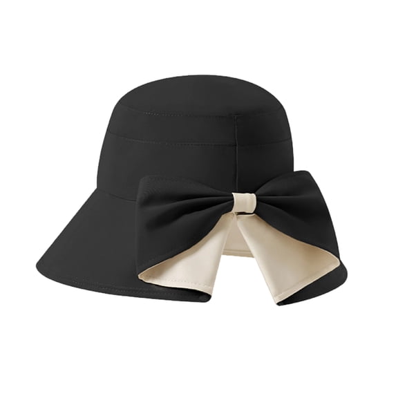 Women's Bowknot Wide Brim Sun Hat – Foldable,360° Protection UV Protection Breathable Summer Travel Beach Hat