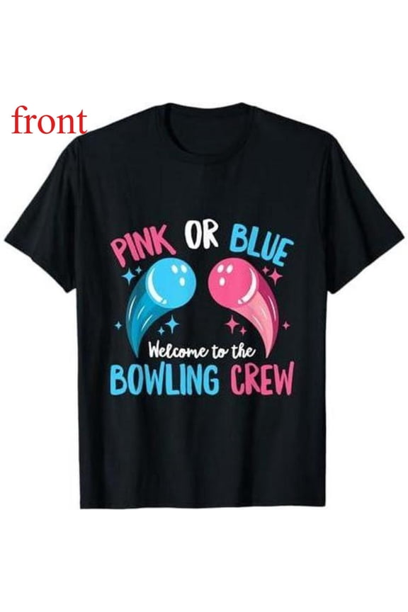 Women's Bowling Crew Graphic Comfortable T Shirt Casual Cotton Short Sleeve Round Neck Top Black S-5XL