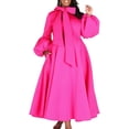 thumbnail image 1 of Women's Bowtie Neck Lantern Sleeve Dress A-Line Long Dress Cocktail Dresses, 1 of 8