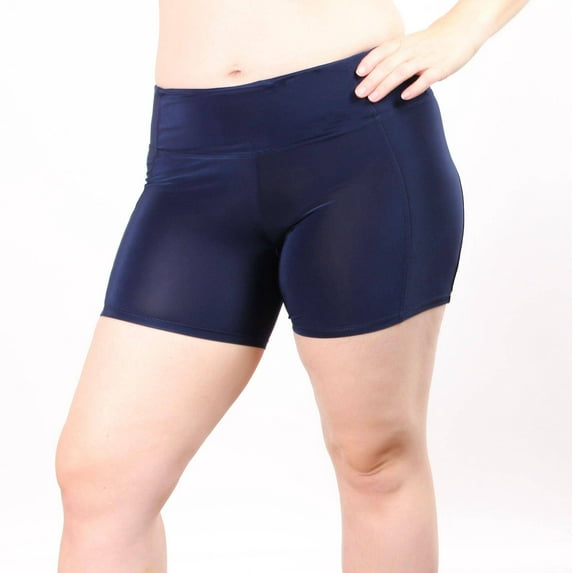 Women's Boxer Brief with Hidden Pocket 5" Color: Navy Size: 3X