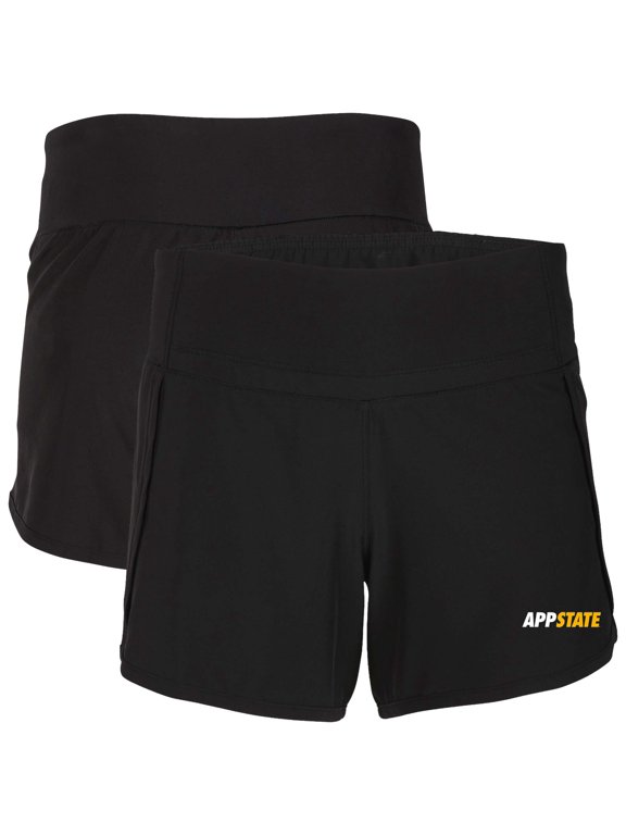 Women's Boxercraft Black Appalachian State Mountaineers Stretch Woven Lined Shorts