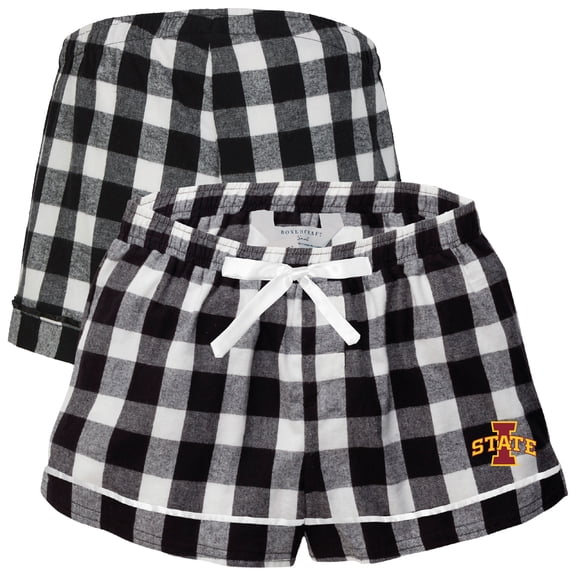 Women's Boxercraft Black Iowa State Cyclones Flannel Shorts